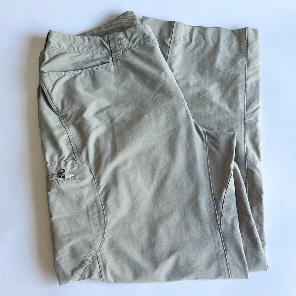 New Patagonia Beige Nylon Mid Rise Wide Leg Pants size 10